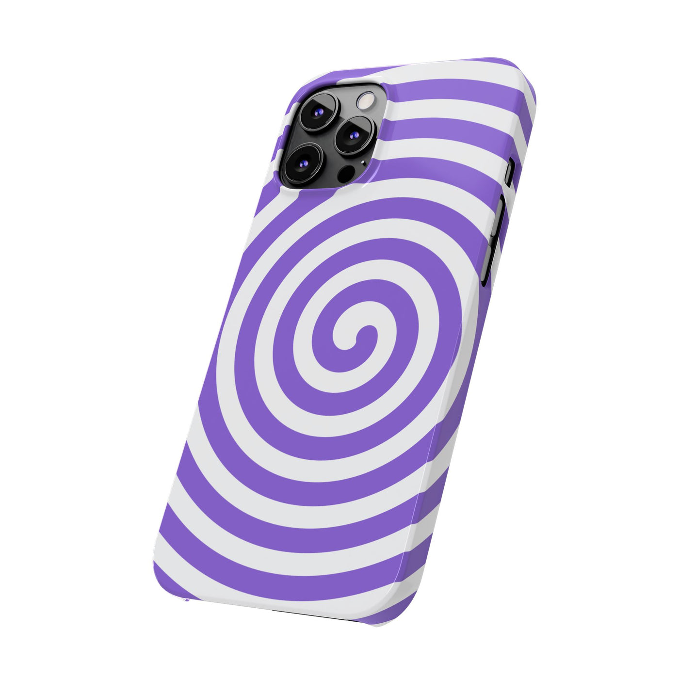 Trendy Purple Spiral Slim Phone Case - Stylish Protection for Your Device