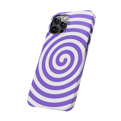 Trendy Purple Spiral Slim Phone Case - Stylish Protection for Your Device