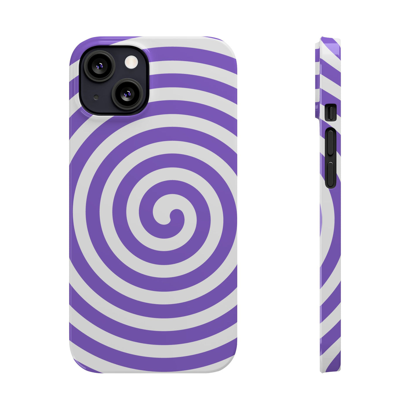 Trendy Purple Spiral Slim Phone Case - Stylish Protection for Your Device
