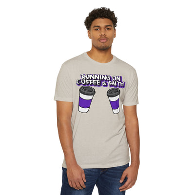 Running on Coffee & Faith Unisex T-Shirt - Casual Tee for Coffee Lovers