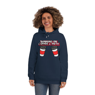 Running on Coffee & Faith Unisex Hoodie | Cozy Motivational Sweatshirt for Coffee Lovers, Perfect Gift for Birthdays, Holidays, Workwear
