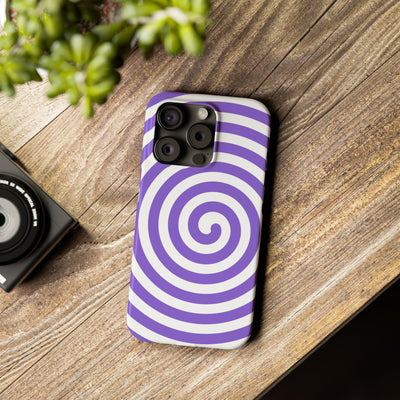 Trendy Purple Spiral Slim Phone Case - Stylish Protection for Your Device