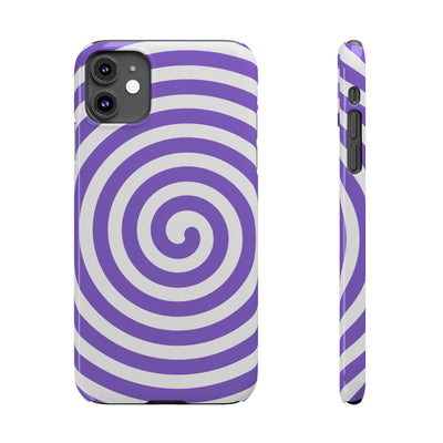 Trendy Purple Spiral Slim Phone Case - Stylish Protection for Your Device