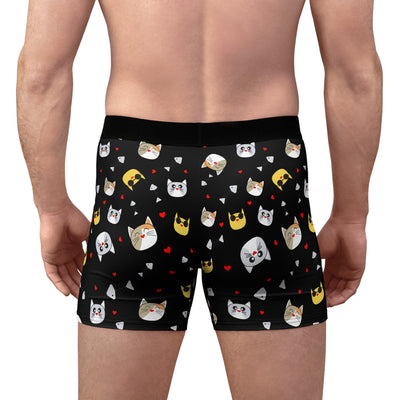 Funny Cat Print Men's Boxer Briefs - Comfy and Playful Underwear