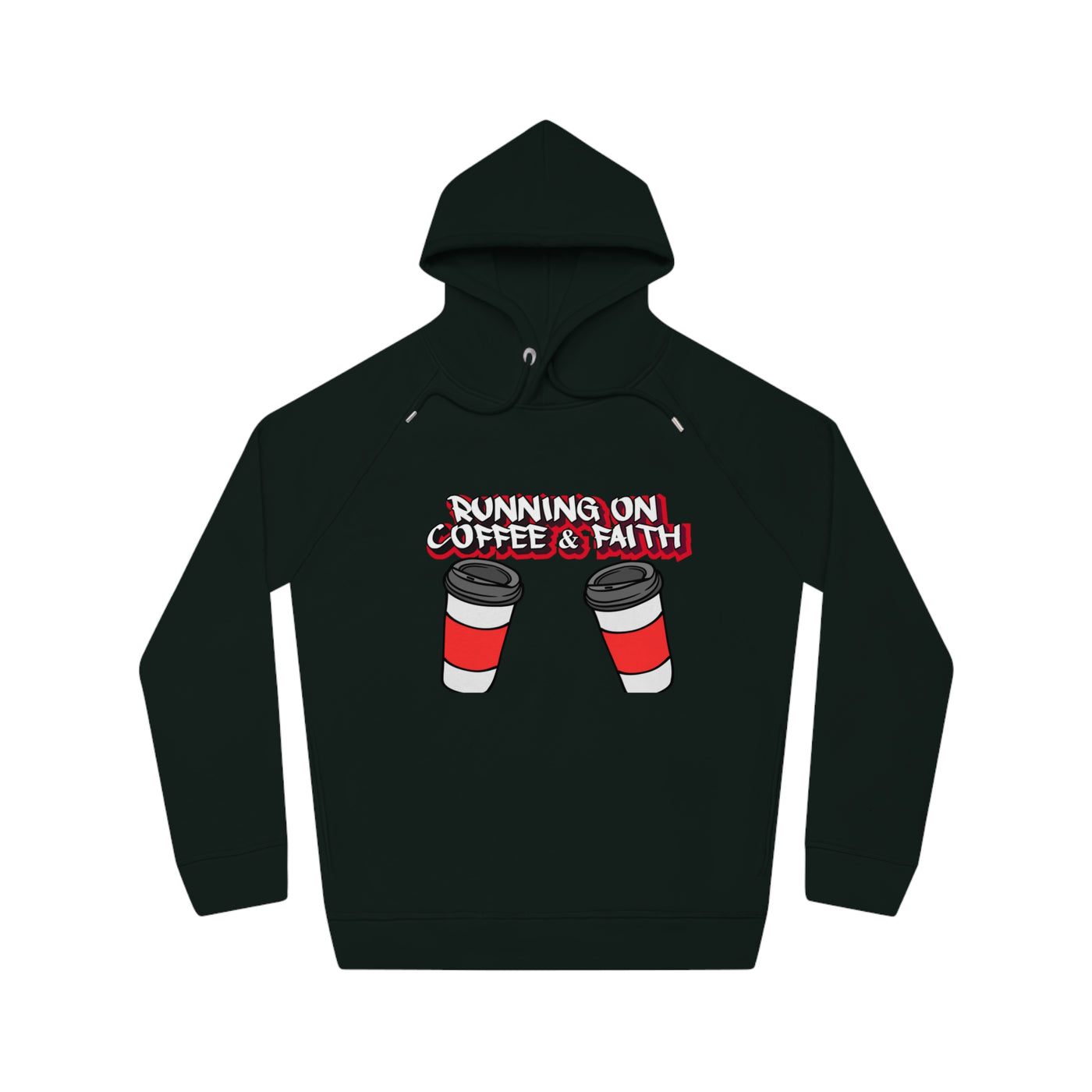 Running on Coffee & Faith Unisex Hoodie | Cozy Motivational Sweatshirt for Coffee Lovers, Perfect Gift for Birthdays, Holidays, Workwear