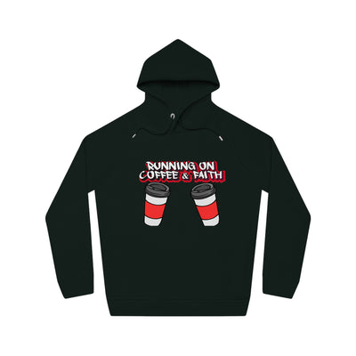Running on Coffee & Faith Unisex Hoodie | Cozy Motivational Sweatshirt for Coffee Lovers, Perfect Gift for Birthdays, Holidays, Workwear