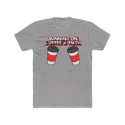 Running on Coffee & Faith Unisex Cotton Crew Tee - Perfect for Coffee Lovers