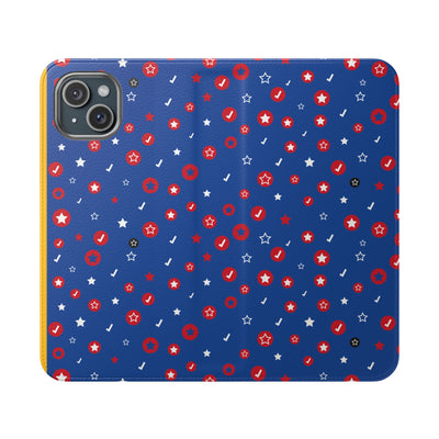 Patriotic Flip Case for Smartphones - Fun Stars and Stripes Design