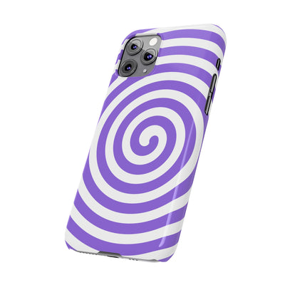 Trendy Purple Spiral Slim Phone Case - Stylish Protection for Your Device