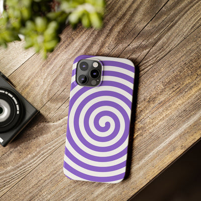 Trendy Purple Spiral Slim Phone Case - Stylish Protection for Your Device