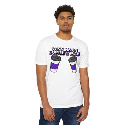 Running on Coffee & Faith Unisex T-Shirt - Casual Tee for Coffee Lovers