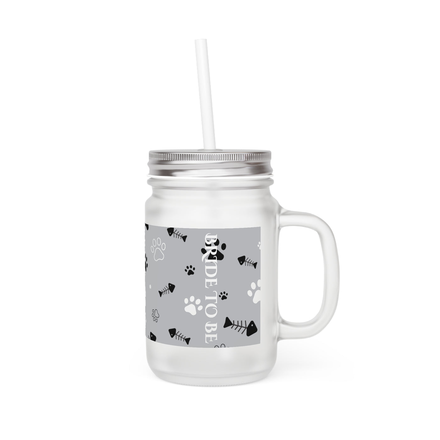 Pet-Themed Mason Jar with Straw - Perfect for Dog Lovers & Bridal Parties