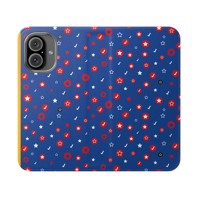 Patriotic Flip Case for Smartphones - Fun Stars and Stripes Design