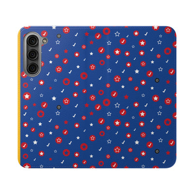 Patriotic Flip Case for Smartphones - Fun Stars and Stripes Design