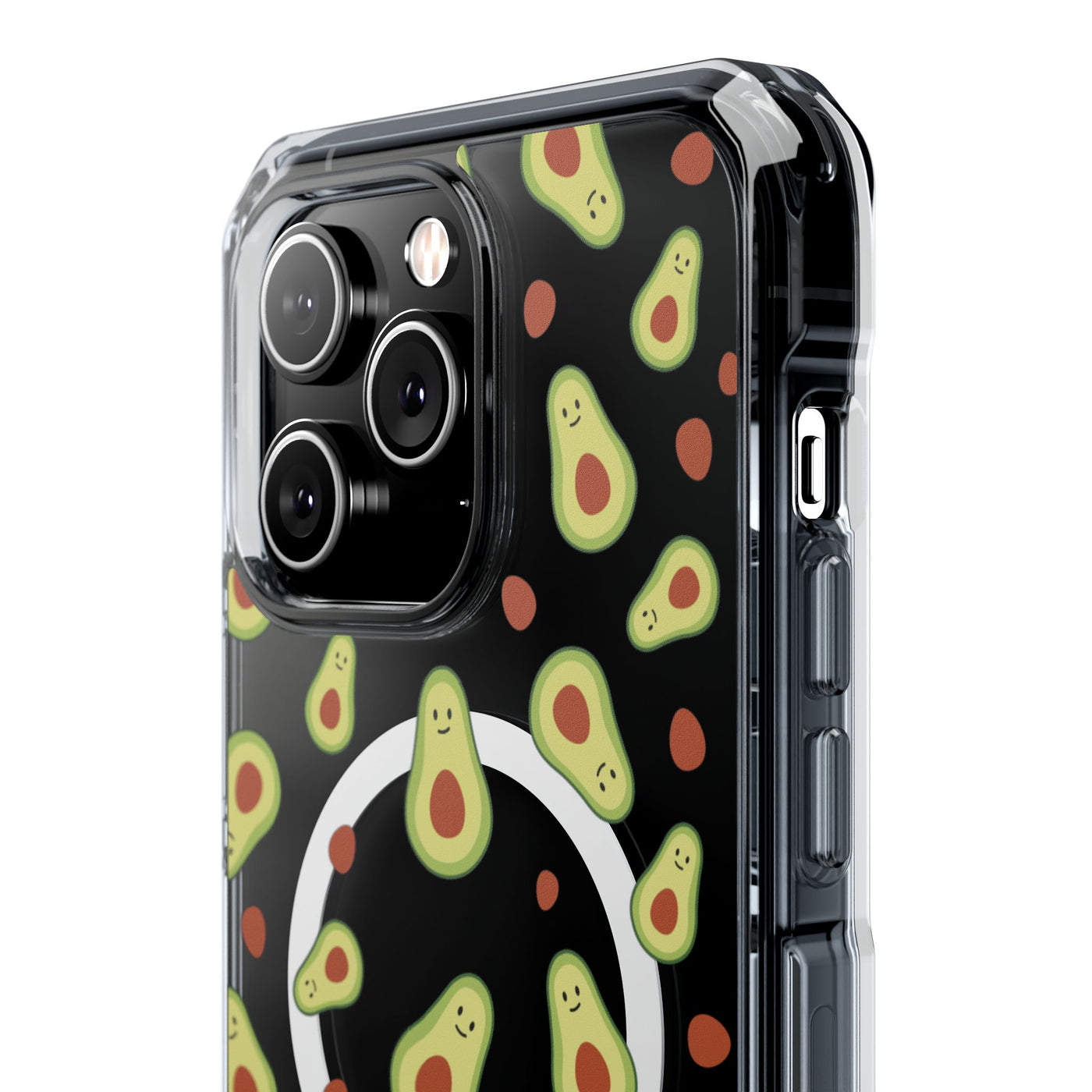 Playful Avocado Magnetic Clear Phone Case - Fun & Quirky Design