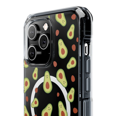 Playful Avocado Magnetic Clear Phone Case - Fun & Quirky Design