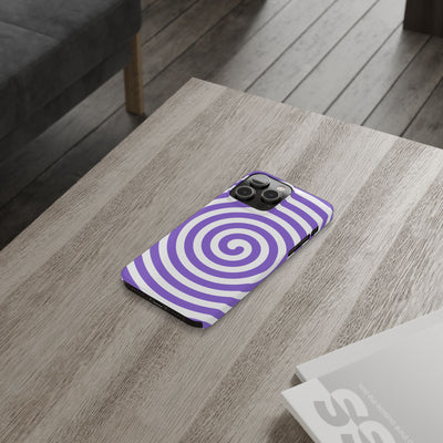 Trendy Purple Spiral Slim Phone Case - Stylish Protection for Your Device