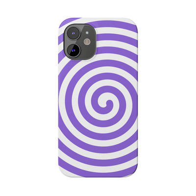 Trendy Purple Spiral Slim Phone Case - Stylish Protection for Your Device