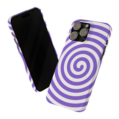 Trendy Purple Spiral Slim Phone Case - Stylish Protection for Your Device