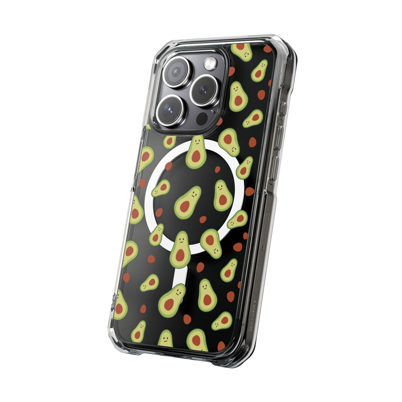 Playful Avocado Magnetic Clear Phone Case - Fun & Quirky Design