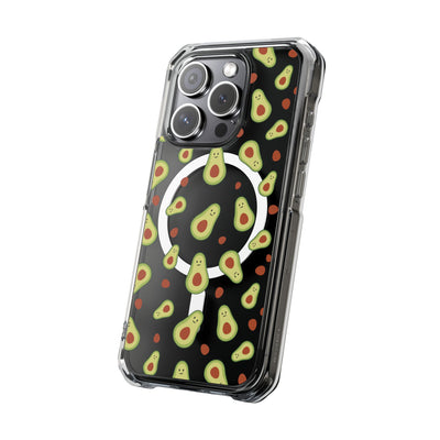 Playful Avocado Magnetic Clear Phone Case - Fun & Quirky Design