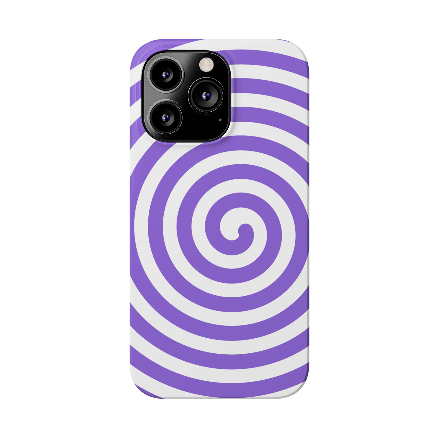 Trendy Purple Spiral Slim Phone Case - Stylish Protection for Your Device