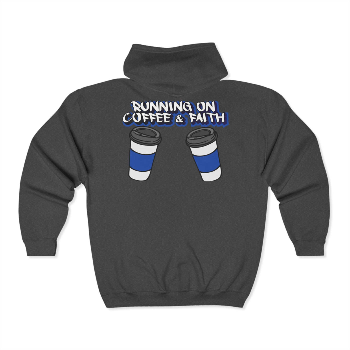 Running on Coffee & Faith Hoodie - Unisex Heavy Blend Full Zip Sweatshirt