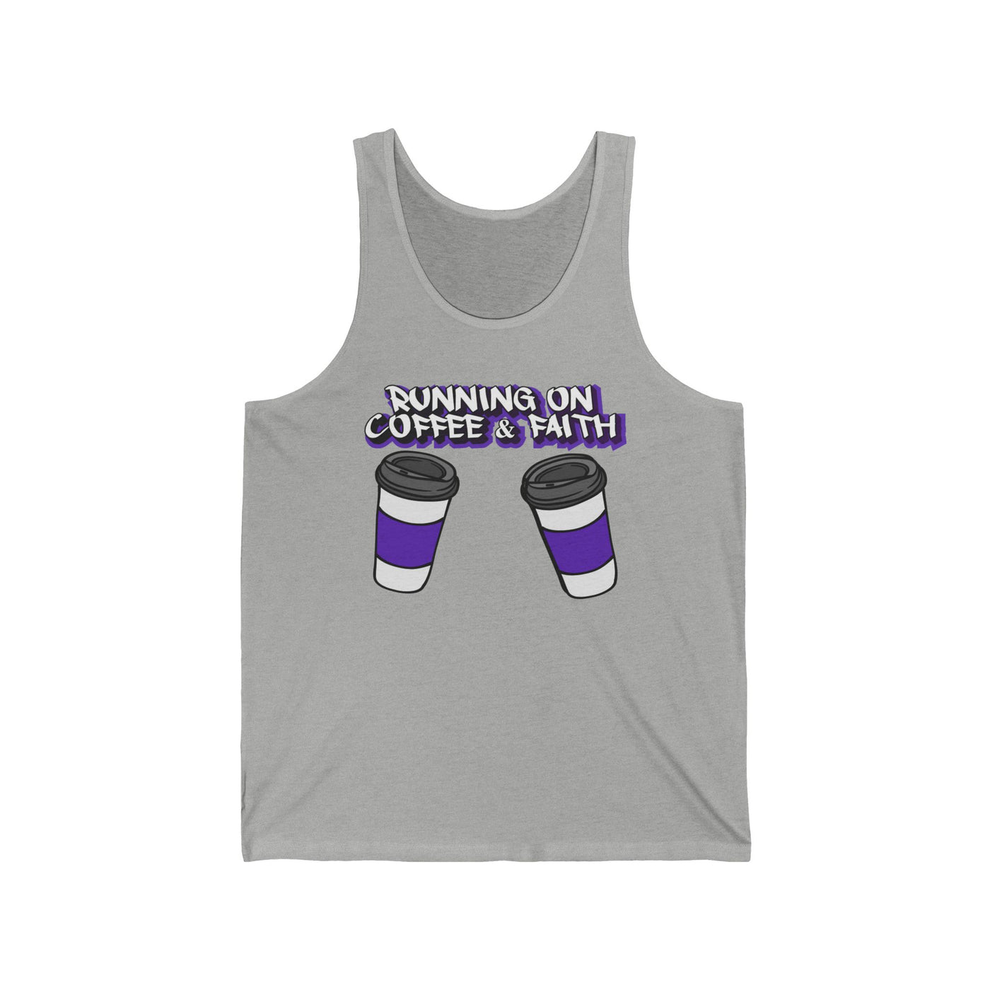 Running on Coffee & Faith Unisex Jersey Tank, Perfect for Coffee Lovers, Faith Enthusiasts, Casual Wear, Gifts for Church Events, [...]