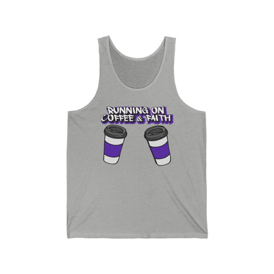 Running on Coffee & Faith Unisex Jersey Tank, Perfect for Coffee Lovers, Faith Enthusiasts, Casual Wear, Gifts for Church Events, [...]