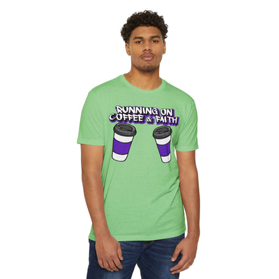 Running on Coffee & Faith Unisex T-Shirt - Casual Tee for Coffee Lovers