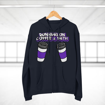 Running on Coffee & Faith Unisex Hooded Zip Sweatshirt