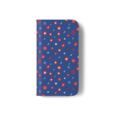Patriotic Flip Case for Smartphones - Fun Stars and Stripes Design
