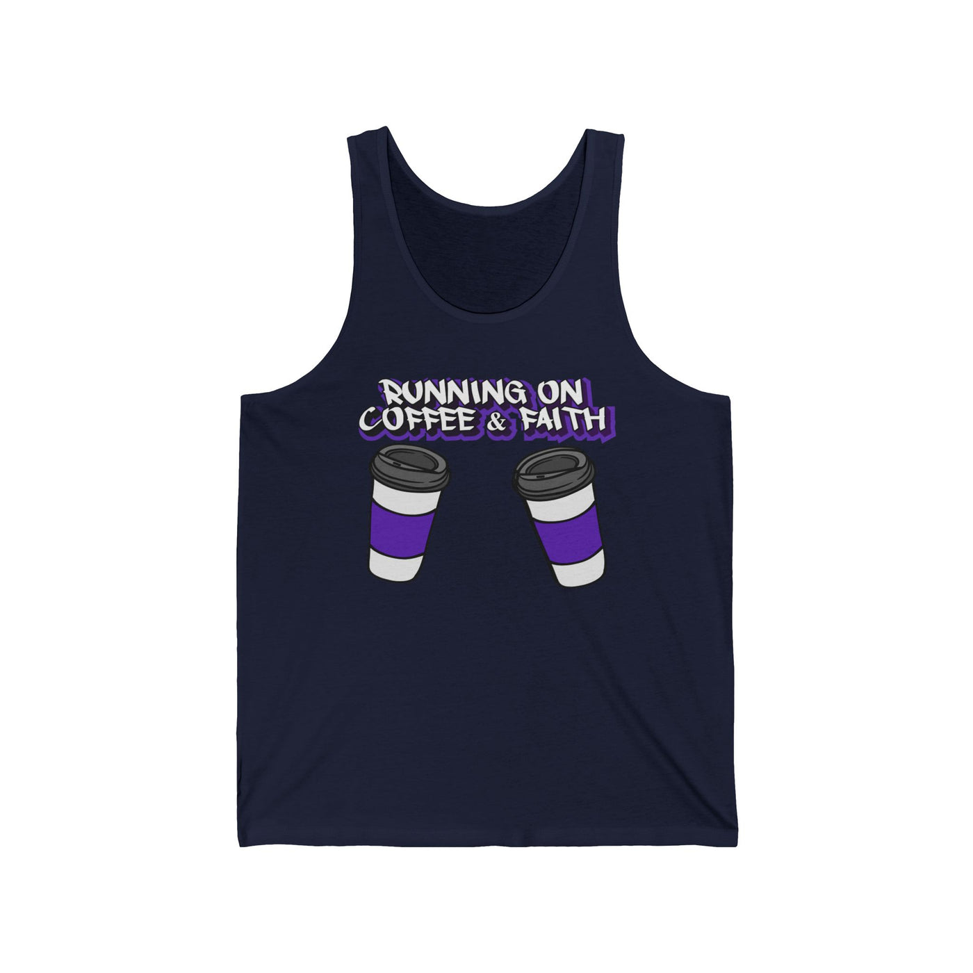 Running on Coffee & Faith Unisex Jersey Tank, Perfect for Coffee Lovers, Faith Enthusiasts, Casual Wear, Gifts for Church Events, [...]