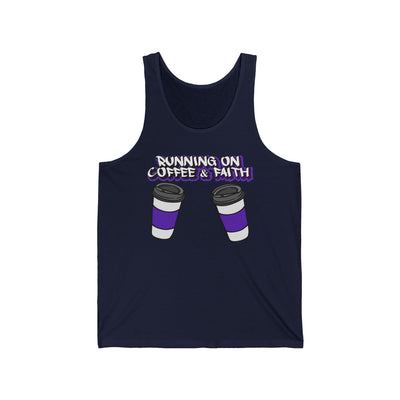 Running on Coffee & Faith Unisex Jersey Tank, Perfect for Coffee Lovers, Faith Enthusiasts, Casual Wear, Gifts for Church Events, [...]