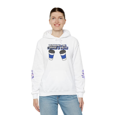 Running on Coffee & Faith Hoodie - Unisex Heavy Blend Sweatshirt for Cozy Vibes