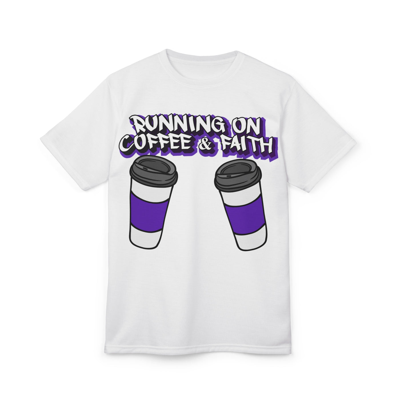 Running on Coffee & Faith Unisex Tee - Perfect for Coffee Lovers