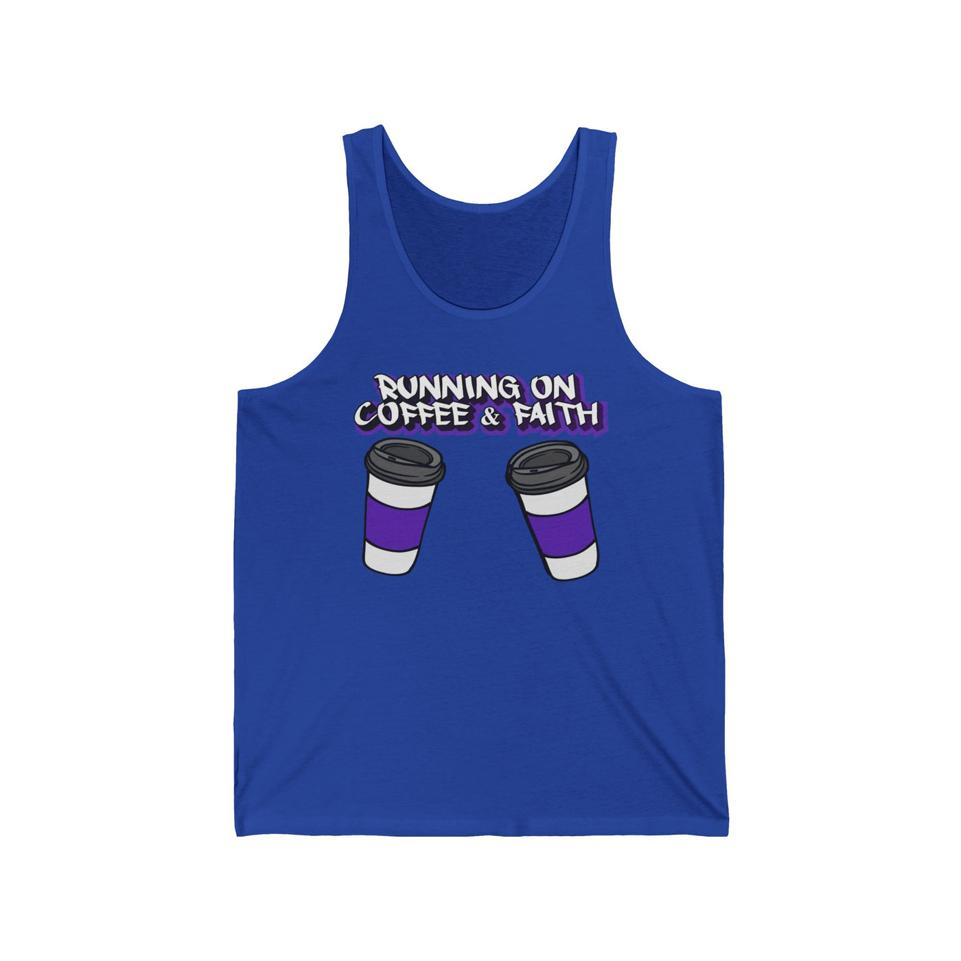 Running on Coffee & Faith Unisex Jersey Tank, Perfect for Coffee Lovers, Faith Enthusiasts, Casual Wear, Gifts for Church Events, [...]