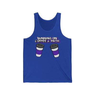 Running on Coffee & Faith Unisex Jersey Tank, Perfect for Coffee Lovers, Faith Enthusiasts, Casual Wear, Gifts for Church Events, [...]
