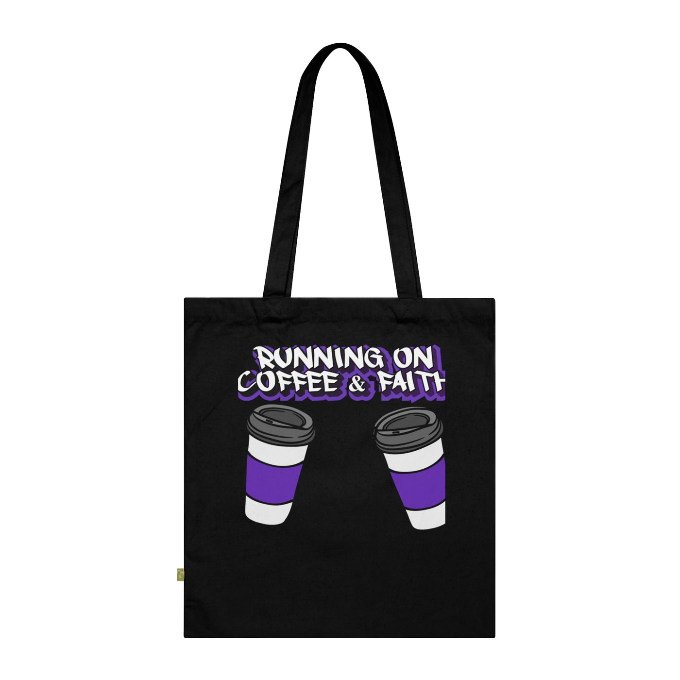 Running on Coffee & Faith Organic Cotton Tote Bag