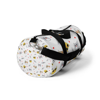 Playful Cat Print Duffel Bag - Perfect for Pet Lovers and Travel