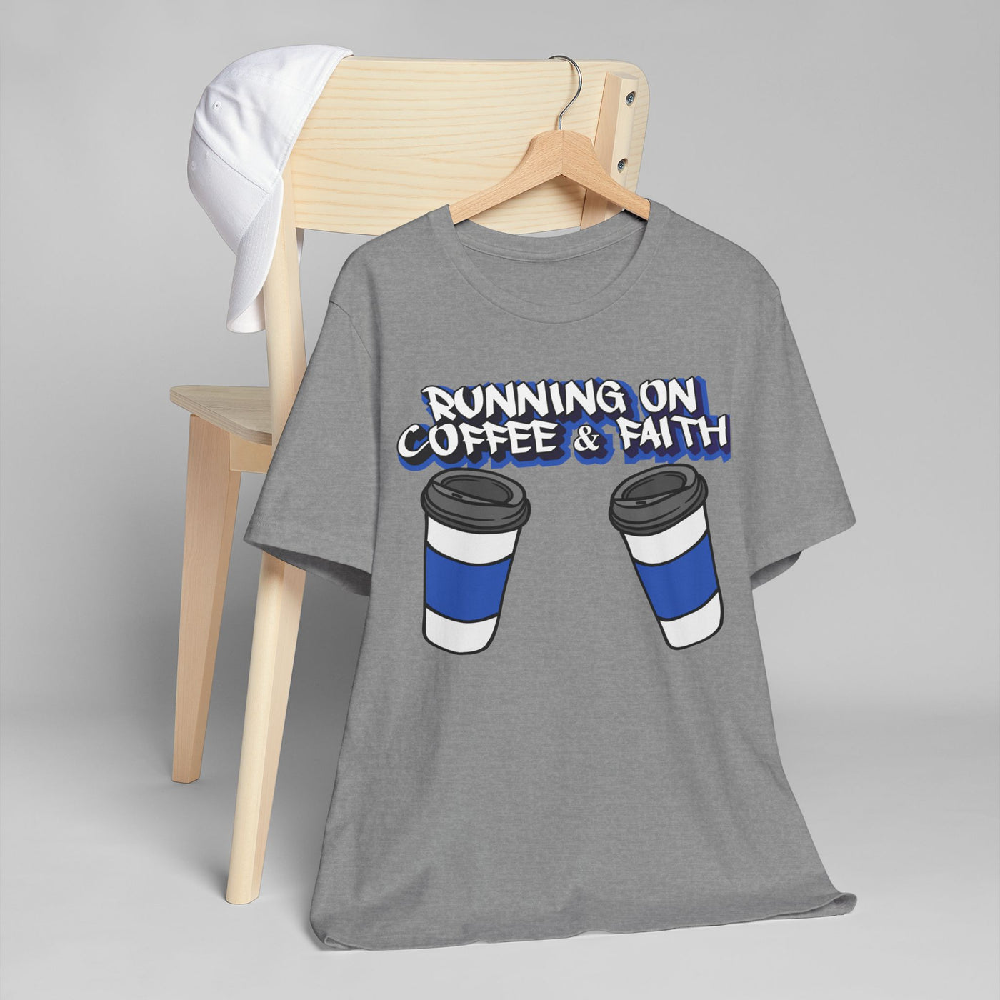 Running on Coffee & Faith Unisex T-Shirt - Perfect for Coffee Lovers and Faithful Souls