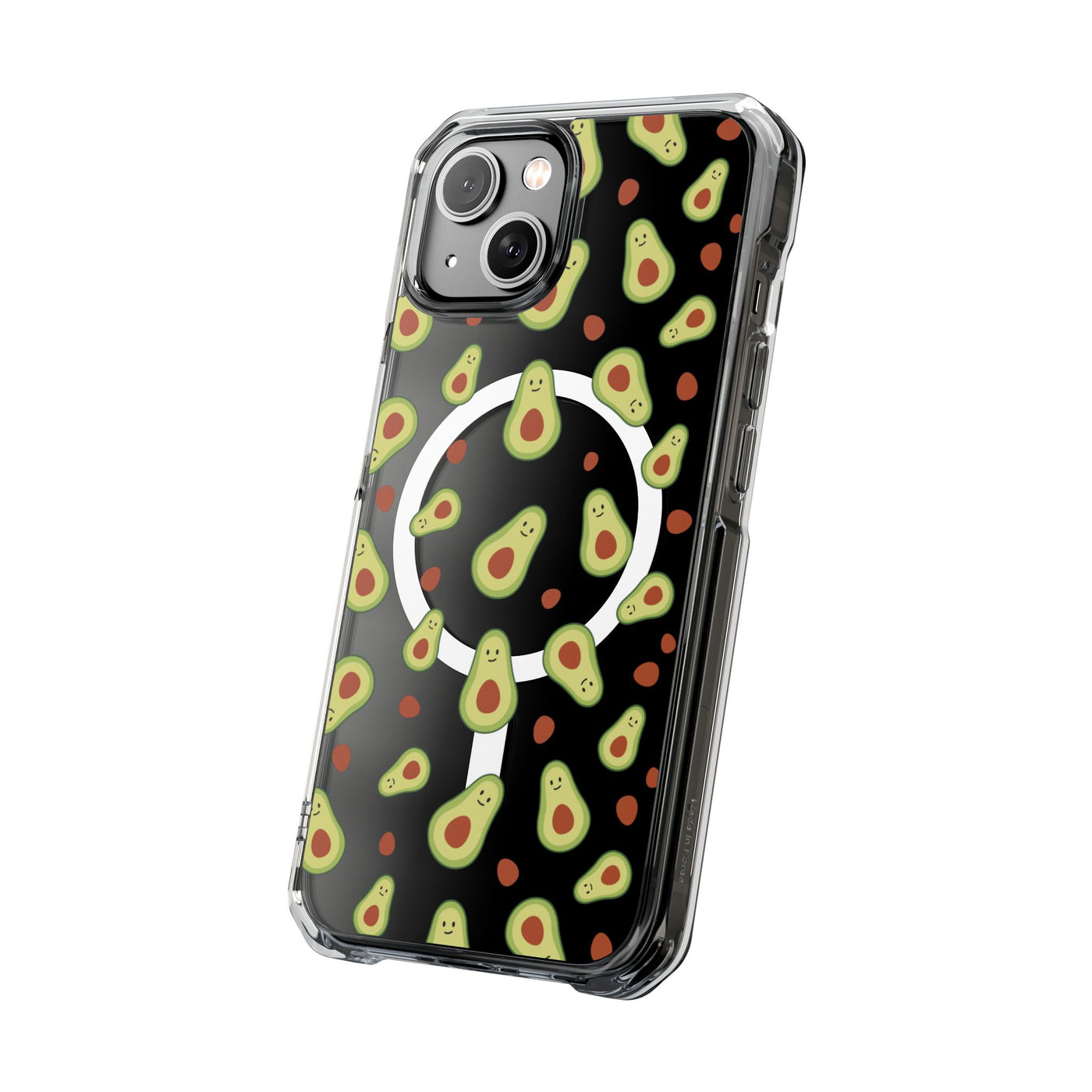 Playful Avocado Magnetic Clear Phone Case - Fun & Quirky Design