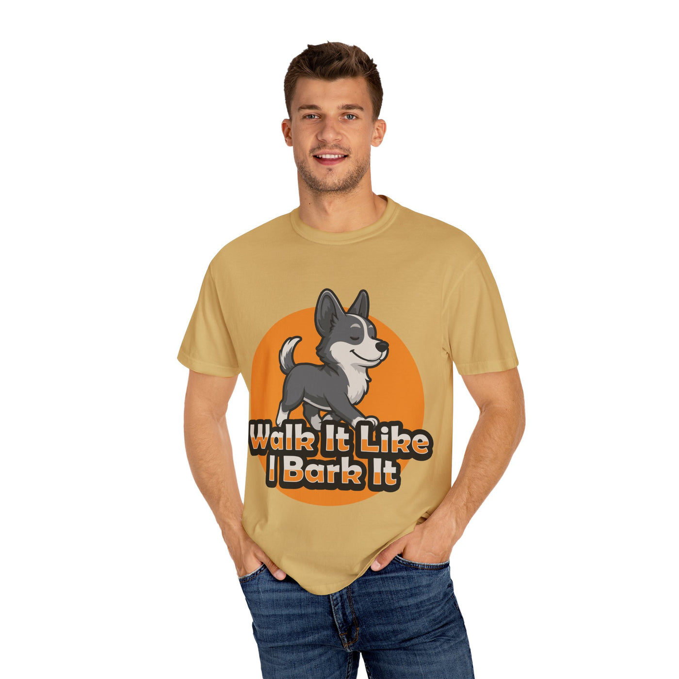Dog Lover's Garment-Dyed T-Shirt, Funny Pet Shirt, Walk It Like I Bark It Tee, Unisex Dog T-Shirt, Gift for Dog Owners