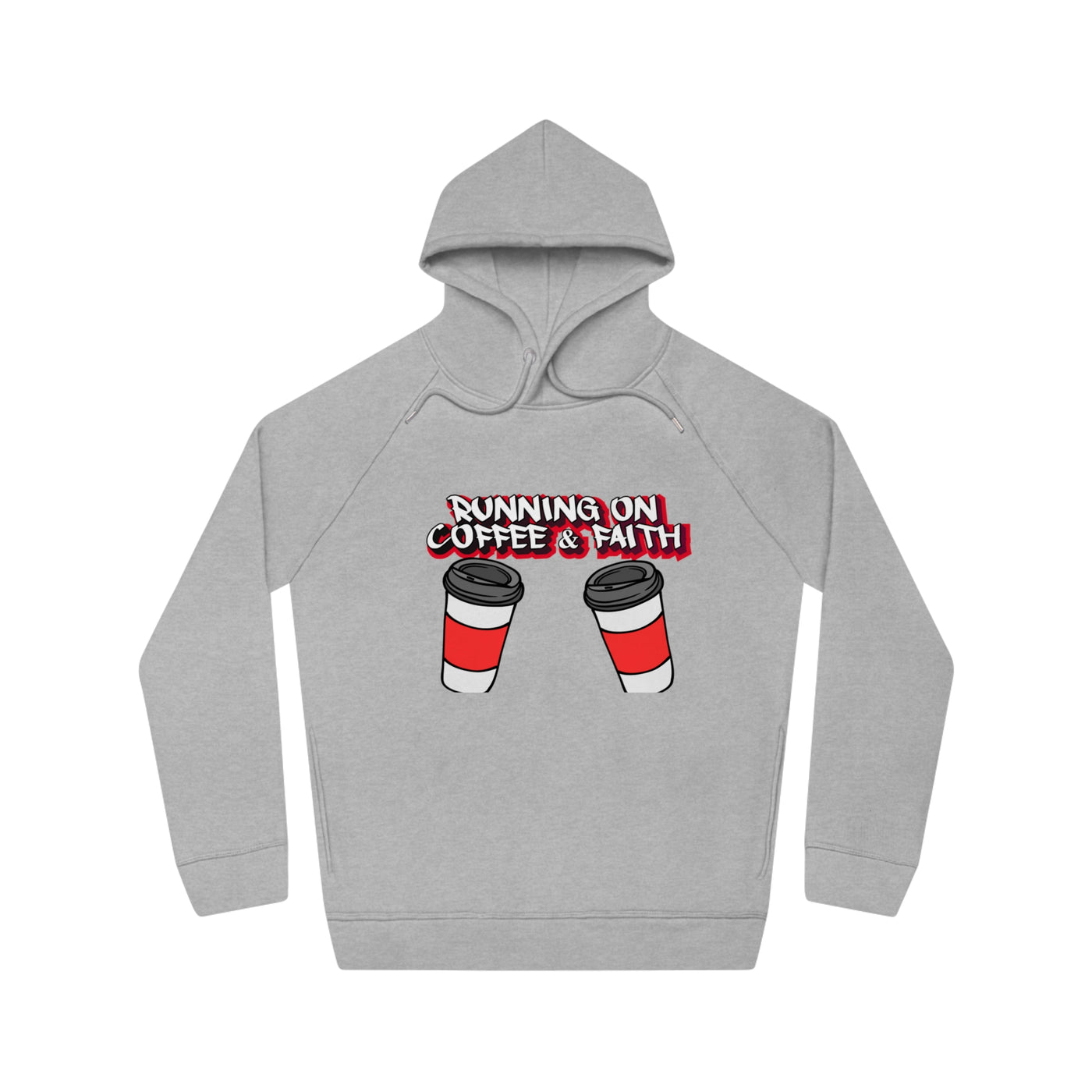 Running on Coffee & Faith Unisex Hoodie | Cozy Motivational Sweatshirt for Coffee Lovers, Perfect Gift for Birthdays, Holidays, Workwear