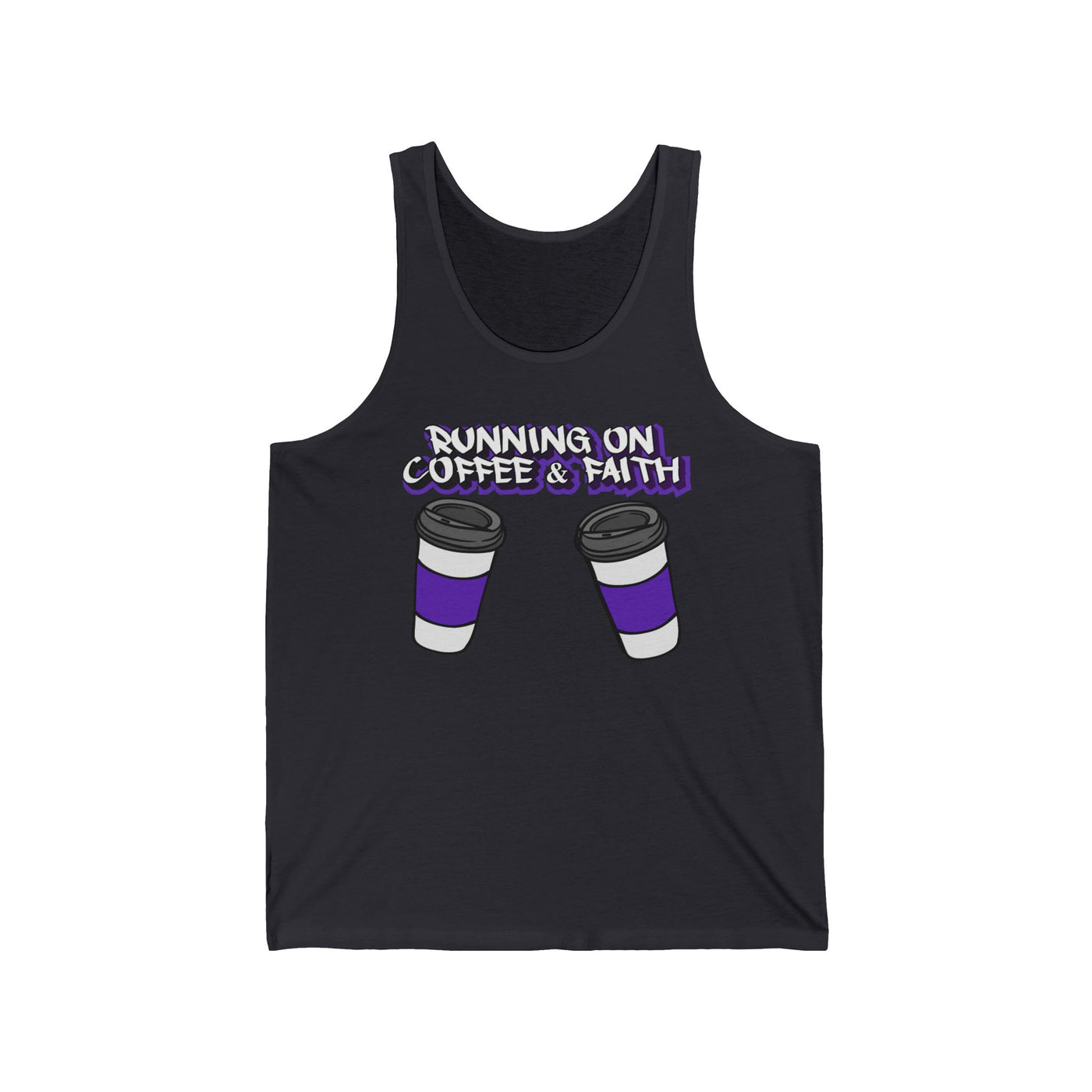 Running on Coffee & Faith Unisex Jersey Tank, Perfect for Coffee Lovers, Faith Enthusiasts, Casual Wear, Gifts for Church Events, [...]
