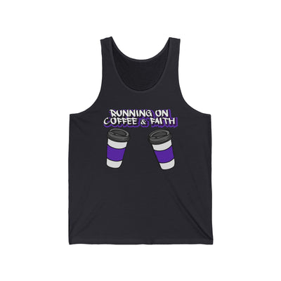 Running on Coffee & Faith Unisex Jersey Tank, Perfect for Coffee Lovers, Faith Enthusiasts, Casual Wear, Gifts for Church Events, [...]