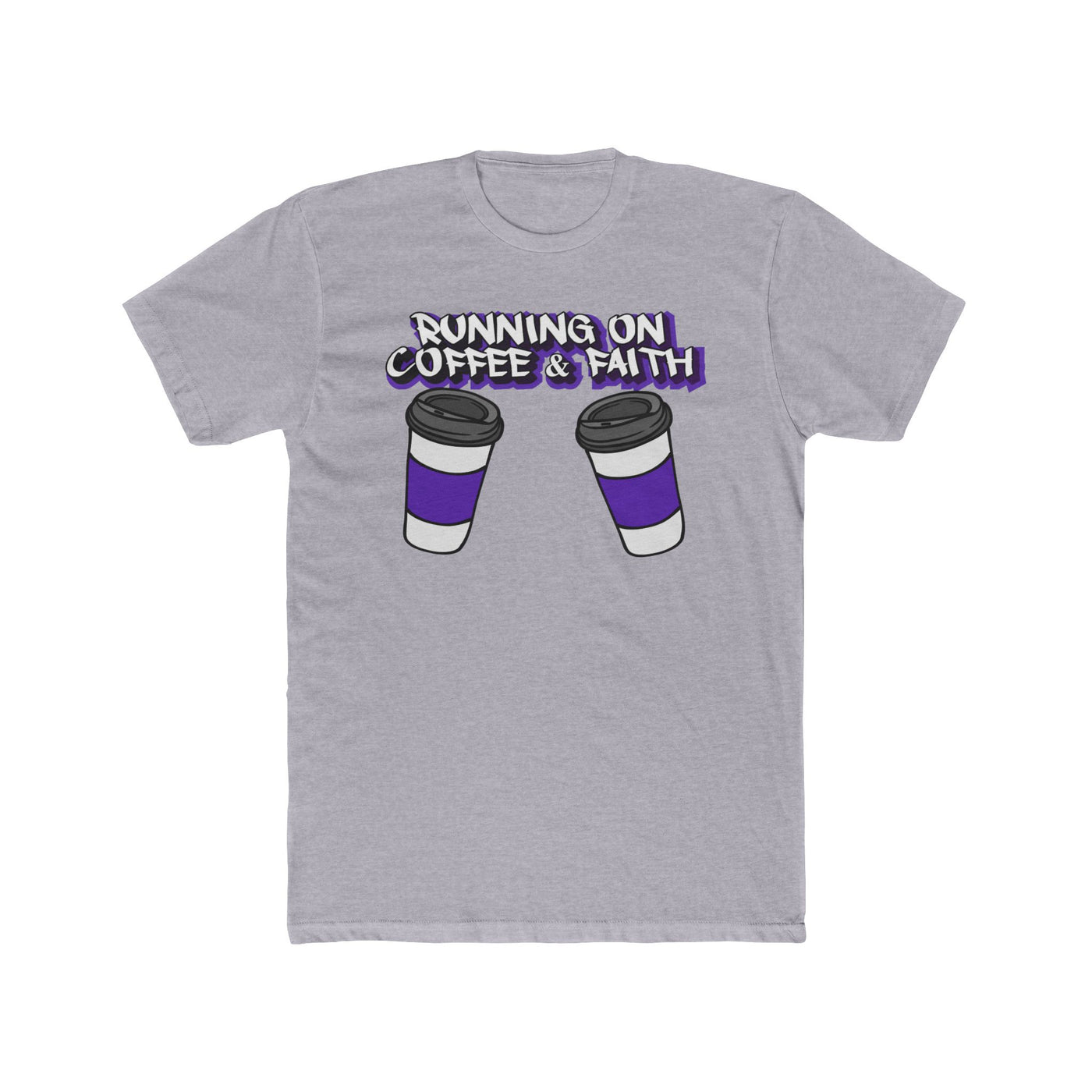 Running on Coffee & Faith Unisex Cotton Crew Tee