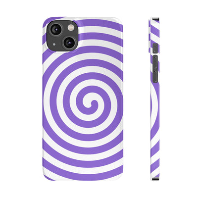 Trendy Purple Spiral Slim Phone Case - Stylish Protection for Your Device