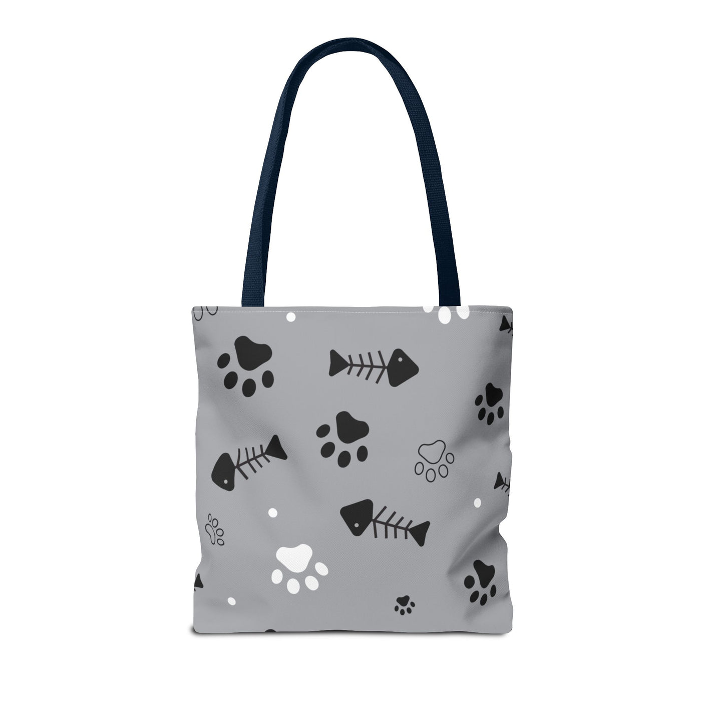 Cute Pet-Themed Tote Bag with Paws and Fish Design
