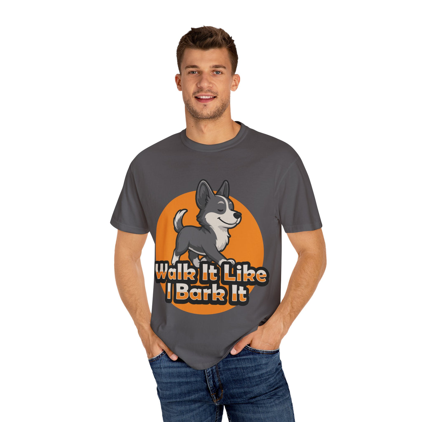 Dog Lover's Garment-Dyed T-Shirt, Funny Pet Shirt, Walk It Like I Bark It Tee, Unisex Dog T-Shirt, Gift for Dog Owners